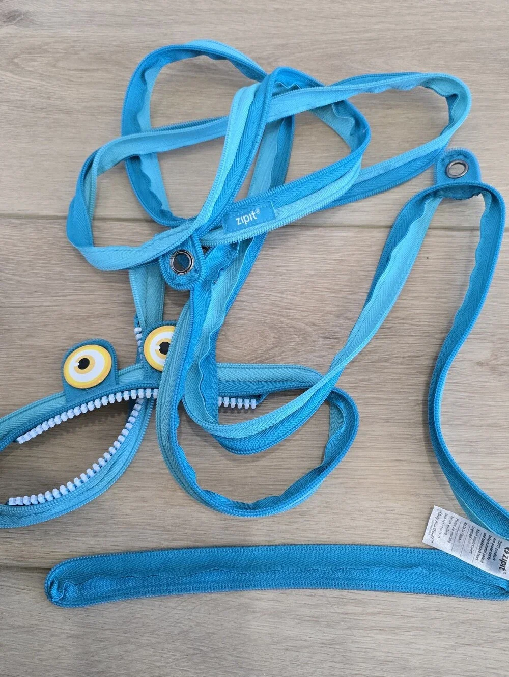 Zipit Pencil Pen Pouch Blue Monster Unzips Teeth Children Teen Fun